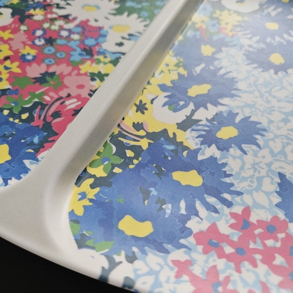 Sarah Campbell Anthropologie Floral Bamboo Melamine Serving Platter - Picture 3 of 4